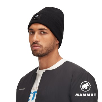 【Mammut 長毛象】Fedoz Beanie 保暖針織反折豆豆帽 黑色 #1191-01092