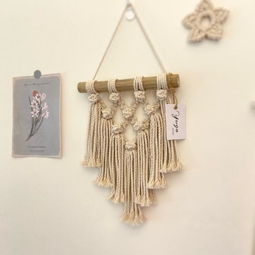 Macrame原木 編織 流蘇壁掛