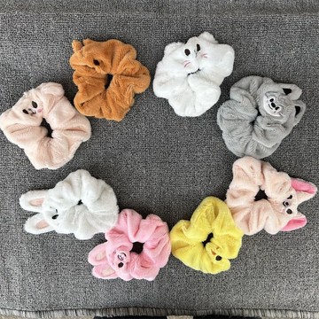 ⭐ 韓國代購正版⭐straykids 李龍馥 方燦大腸發圈 卡通刺繡兔毛發繩日韓風頭繩女