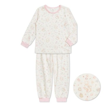 萌兔廚房滿版印花長袖圓領套裝 (美麗諾羊毛布)