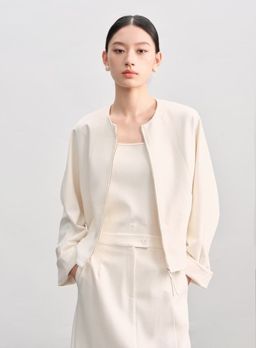 簡約可拆領針織外套