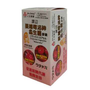 人生製藥 渡邊蔓越莓洛神益生菌膠囊 60粒/罐 憨吉小舖