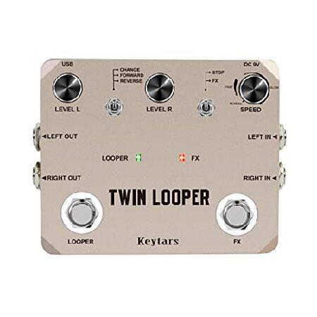 Keytars Twin Looper Electric Guitar Effect Pedal Loop Station 11 Types of Play with 10 Minut for Guitarists Goldenes of Recording Time