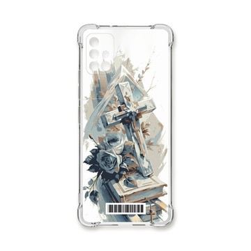 A系列(其他) 殼 TRON 三星 A71 5G 十字架水彩  載具 四角防摔殼 手機殼