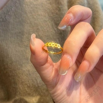 🔥台灣出貨✨紫南宮過爐加持🧧錢多多戒指 925銀金色複古銅錢 招財戒指 輕奢高級感小衆開口食指戒指環 戒子 單身戒
