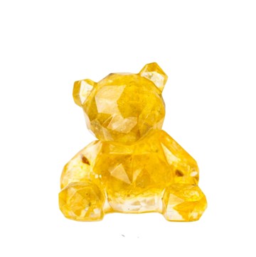 【保庇BOBEE】 中國工藝 水晶碎石幾何熊 天然水晶碎石招財熊 - 黃水晶