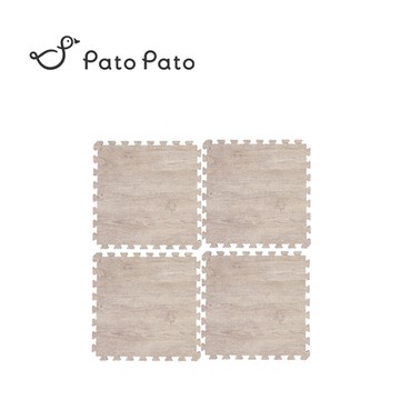 Pato Pato 自然系木紋色地墊 50x50x2cm 4入組 - 淺木紋