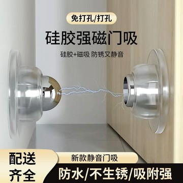 ⚡️臺灣出貨⚡️門吸免打孔新款防撞門擋臥室強磁衛生間固定器靜音室內硅膠門碰