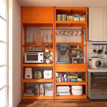 免運 家用貨架 倉儲貨架 峰陽貨架 餐邊柜 碳鋼置物架 落地多層家用櫥柜 多功能靠墻收納柜 可開發票 全館八折 工廠現貨直銷 新品特價 h9027