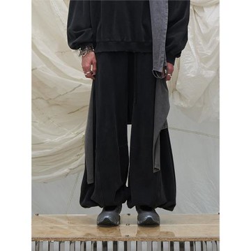 RELABEL 立體構成(雕刻）可拆卸T恤屁簾廓型水洗層次收口休閑衛褲