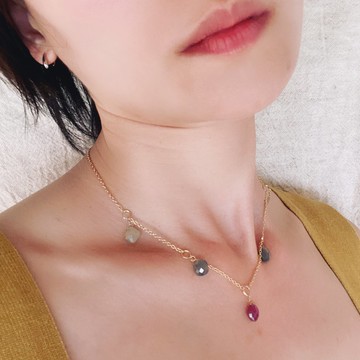 //隔壁有小姐// 14KGP 剛玉_16吋 頸鍊_Audrey