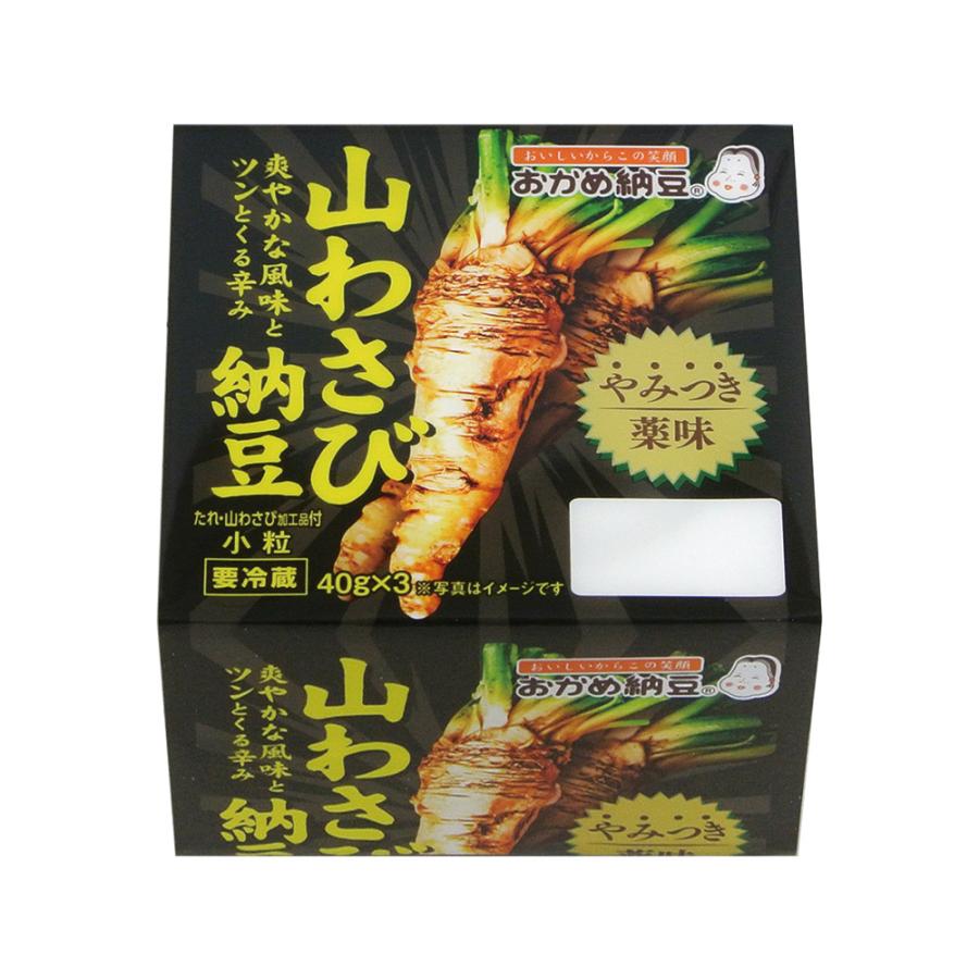 [冷蔵] タカノフーズ おかめ納豆 やみつき薬味 山わさび納豆 たれ・山わさび加工品付 40g×3P×20個