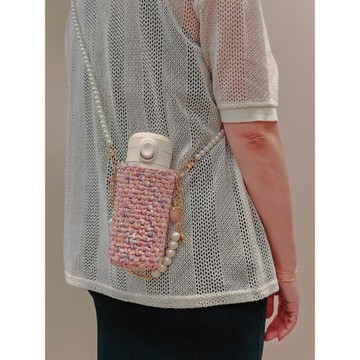 D.HOUSE原創通用手工編織便攜悶燒杯大肚保溫水杯套包 粉嫩少女心