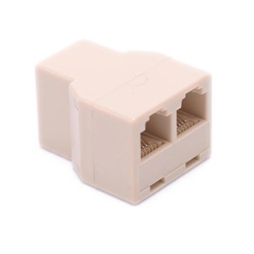 di325電話轉接頭1分2母轉雙母接頭rj11分接器 電話線1轉2 電話轉接頭6p4c電話分線器