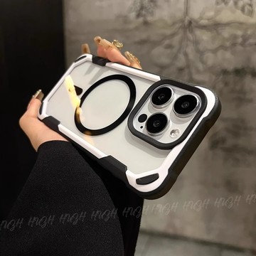 高品質 撞色鎧甲 超強磁吸 防摔殼 用於iPhone16 15 Pro MAX 1413 12 11 手機殼 高透啞光