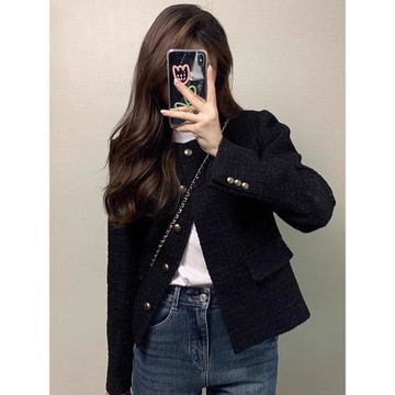 法式小香名媛風短款外套女2026年秋冬新款爆款黑色高級感氣質夾克