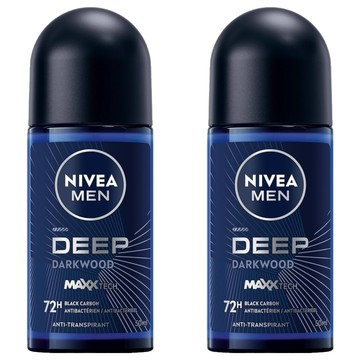 NIVEA 妮維雅 深極炭系列 止汗爽身乳液 清新魅力 滾珠瓶  50ml  2瓶