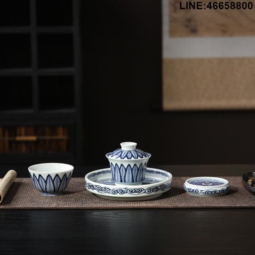 免運 開立發票 茶具 伴手禮  景德鎮三才蓋碗茶杯單杯高檔功夫茶具套裝不燙手泡茶茶碗伴手禮
