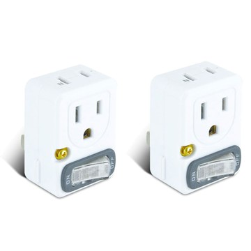 【聖岡科技Dr.AV】2入組TNT-827S分接器3孔+2孔1開2插(新安規 3轉2 獨立帶燈開關 防火)