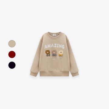 50% Fifty Percent｜小熊家族立體領結印花TEE【童裝】【期間限定】｜02409211024