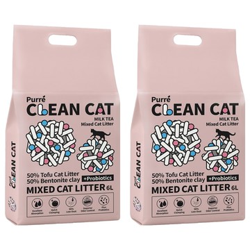 Purré Clean Cat 乾淨貓混合貓砂 6L  2包  奶茶