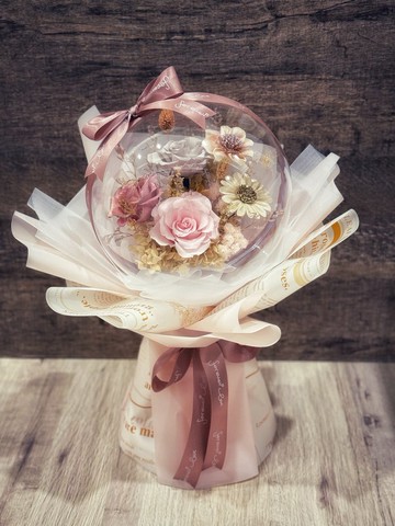 永生花波波球花束 乾燥花/求婚/告白/情人節/母親節/開幕/榮陞