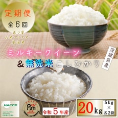 令和5年産食べ比べセット　茨城県産ミルキー×無洗米茨城コシ　計20kg全6回