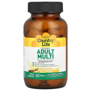 Country Life, Chewable Adult Multi，鳳梨橙味，60 片