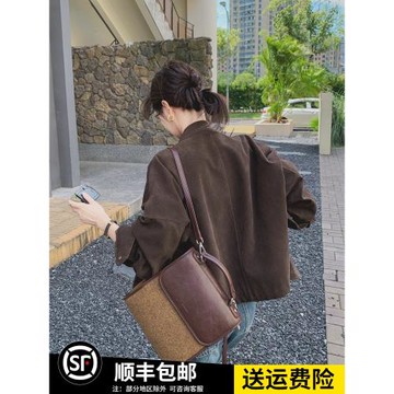 氛圍感chic寬松慵懶風復古夾克春秋新款小個子溫柔系顯瘦短外套女