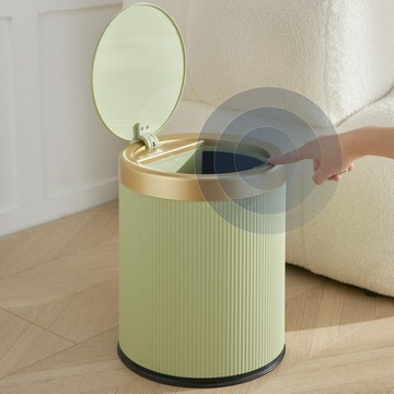 家用智能感應廚房衛生間臥室大容量感應全自動帶蓋條紋垃圾桶【宜家良品百貨】