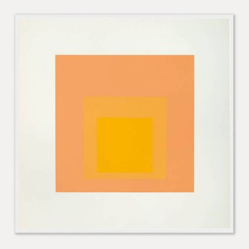 Homage to the Square(Saffron Tiers) | Josef Albers - 楓木色鋁框-中尺寸