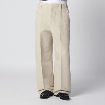 Beige Pastro trousers in cotton canvas