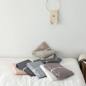 veinstudio 不起球不褪色 水洗棉床單床笠純棉全棉純色棉麻感被單