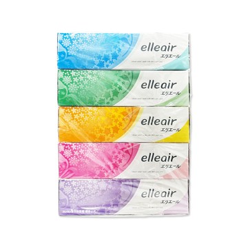 盒裝面紙 日本大王-elleair抽取式雙層面紙180抽x5盒/組 (細緻柔軟親膚蓬鬆擤鼻舒適膚觸衛生紙)