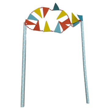 Mr. Baking 蛋糕裝飾組  插旗4個 + 旗子2個 + 圍邊1個  機器人 美人魚  1組