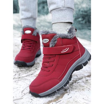 女鞋媽媽鞋健步鞋高幫雪地靴冬季加絨保暖休閑鞋父親中老年運動鞋