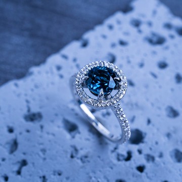 倫敦藍托帕石 天然石 SV925 戒指 可選色 刻字服務 【訂製生產】S-083