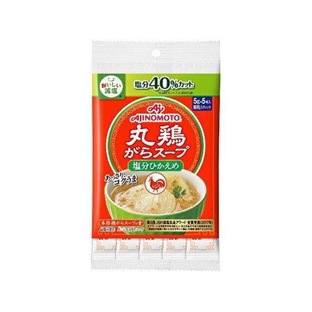 味の素　「丸鶏がらスープ」＜塩分ひかえめ＞5gスティック5本入袋　25g×80袋