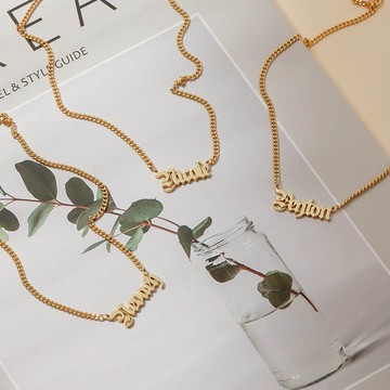 客製化名字項鏈 通勤風鎖骨鏈 18k金色 玫瑰金色 送女友禮物推薦