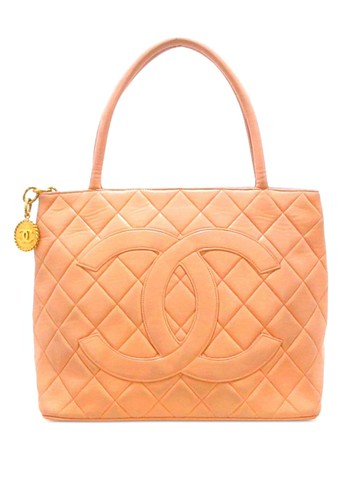 CHANEL Pre-Owned - Medallion tote bag - women - Lambskin - One Size - Orange