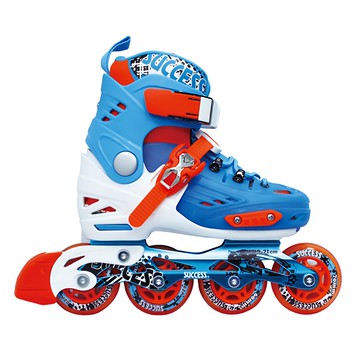 平花溜冰鞋 安全微調巴扣 高彈跳輪組  藍色  S(腳掌16~18cm + 輪徑68mm)  1雙