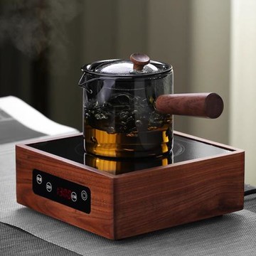 直覺壺耐高溫加厚過濾分離泡茶器側把木把玻璃煮茶器單壺家用茶具