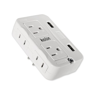 KOLIN 四插雙USB3.1A防雷擊插座 KEX-WD305TU
