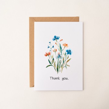 花卉插畫感謝卡 植物 祝福卡片 生日賀卡 萬用卡 禮品卡 小卡