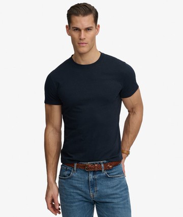 Superdry Men's Essential Company Logo Embroidered T-shirt Navy Size: L