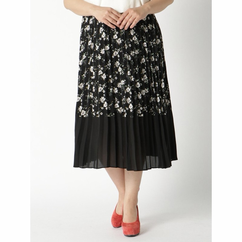 大きいサイズ L 3l ウエストラメゴム使い配色プリーツスカート 大きいサイズ スカート レディース 通販 Lineポイント最大5 0 Get Lineショッピング