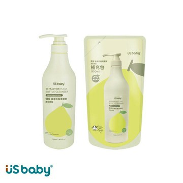 US BABY 優生 植淨奶瓶清潔劑-清新西柚(1000ml+900ml補充包)【悅兒園婦幼生活館】