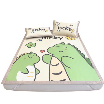 冰絲涼席三件套家用冰絲席單人學生宿舍席子1.5米可水洗折疊夏季2