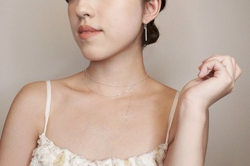 粼粼動人 純銀手工鎖骨鍊 不對稱設計