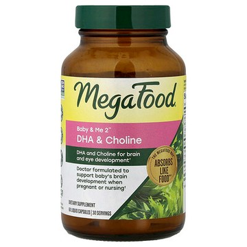 MegaFood, Baby & Me 2，DHA 和膽鹼，60 粒液體膠囊